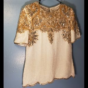 Laurence Kazar Sequin Top